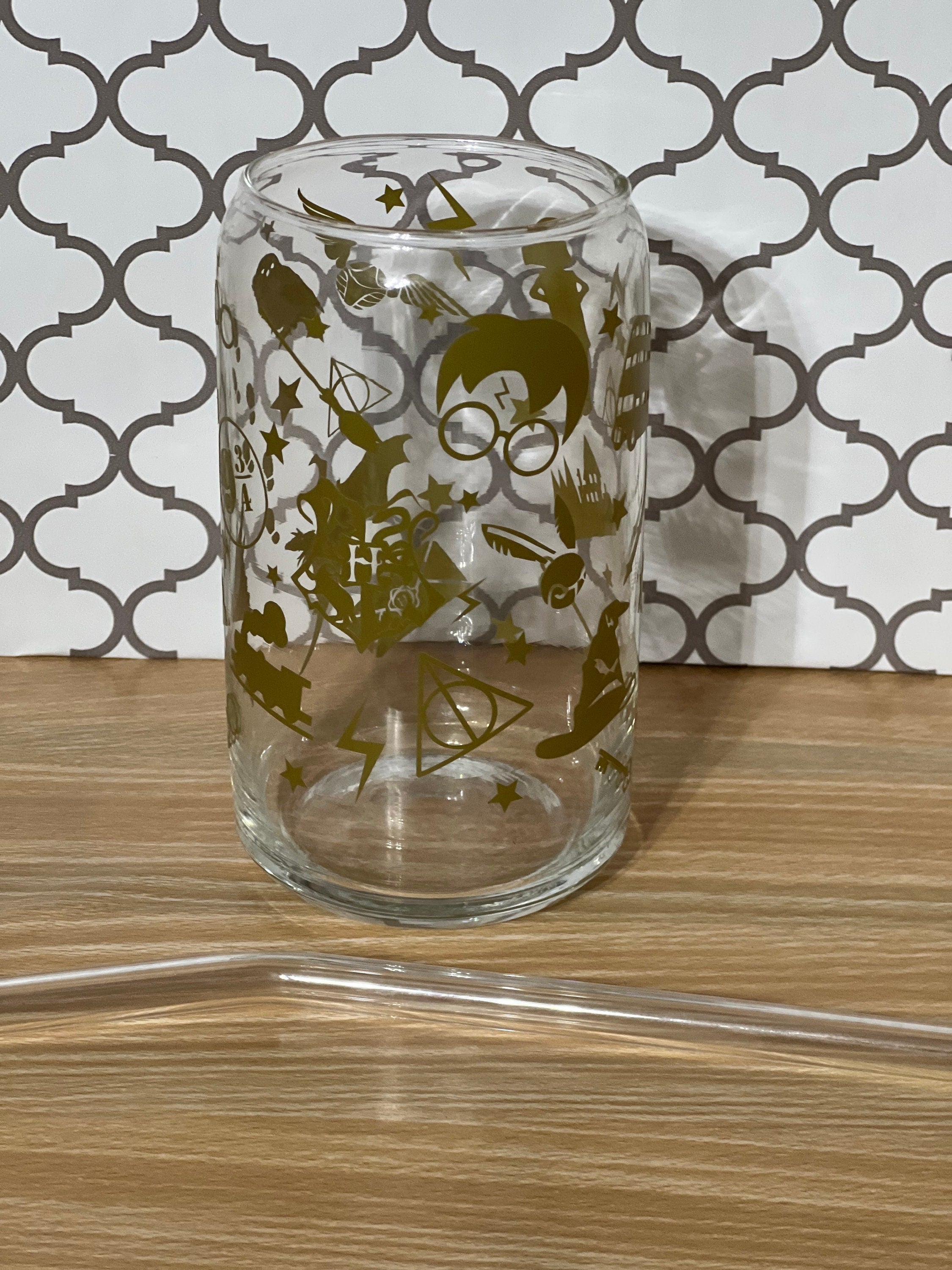 Magic Wizard Glass Cup with Bamboo Lid & Glass Straw – 16oz Spellbound Tumbler