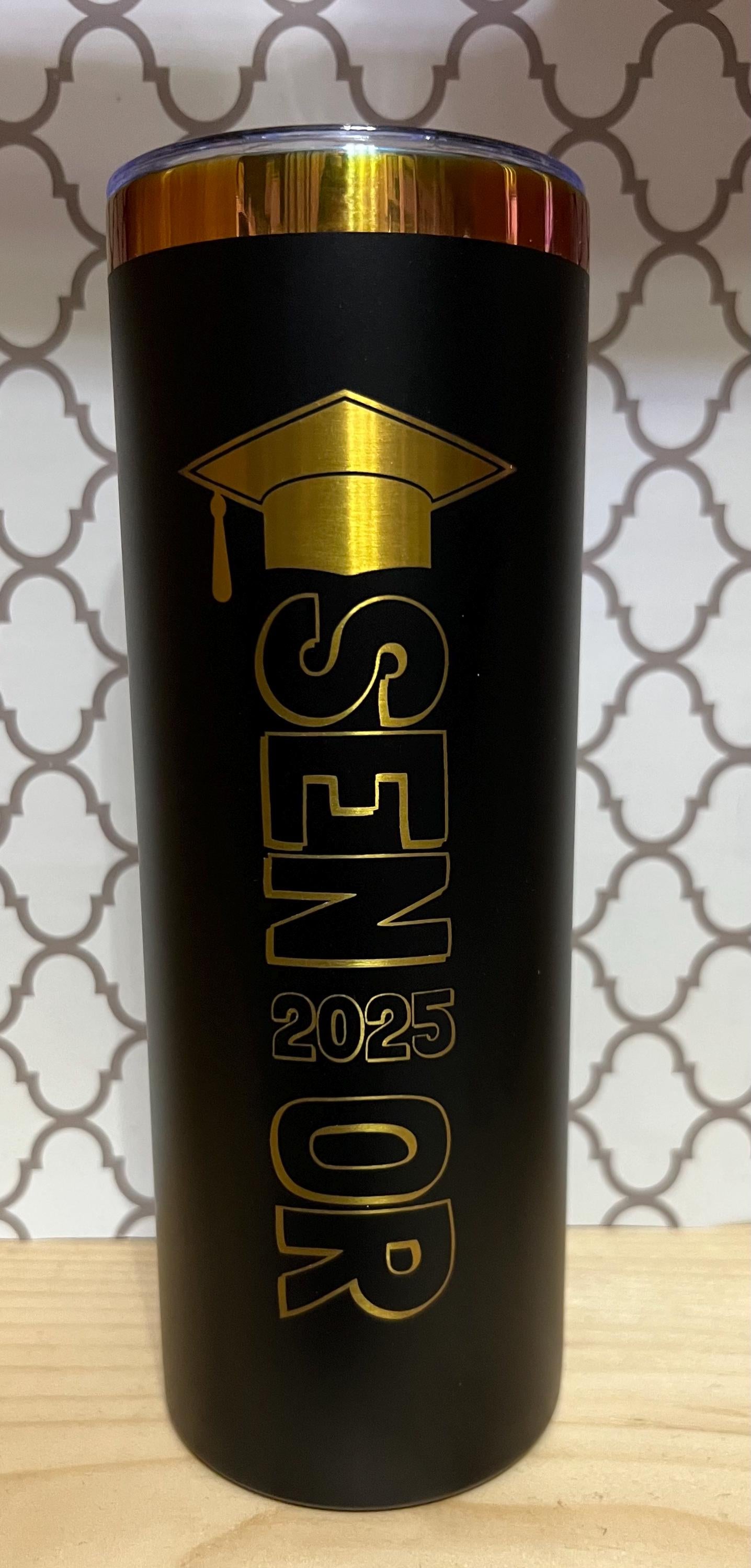 20oz Engraved Senior Graduation Tumbler – Personalized Stainless Steel Travel Cup