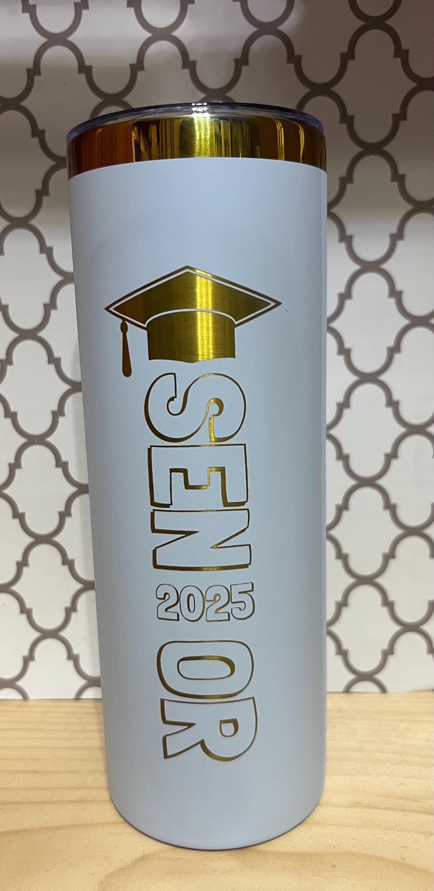 20oz Engraved Senior Graduation Tumbler – Personalized Stainless Steel Travel Cup