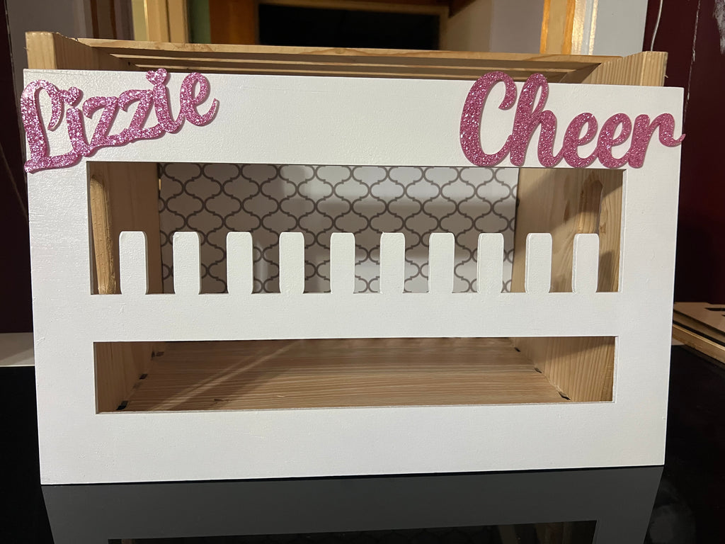 Custom Cheerleading Ring & Medal Holder – 18x11 Wood Display