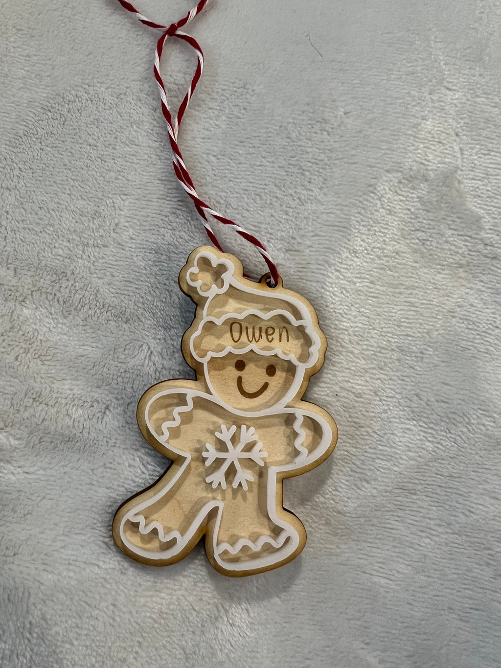 Personalized Gingerbread Ornament – Wood & Acrylic Custom Name Christmas Ornament