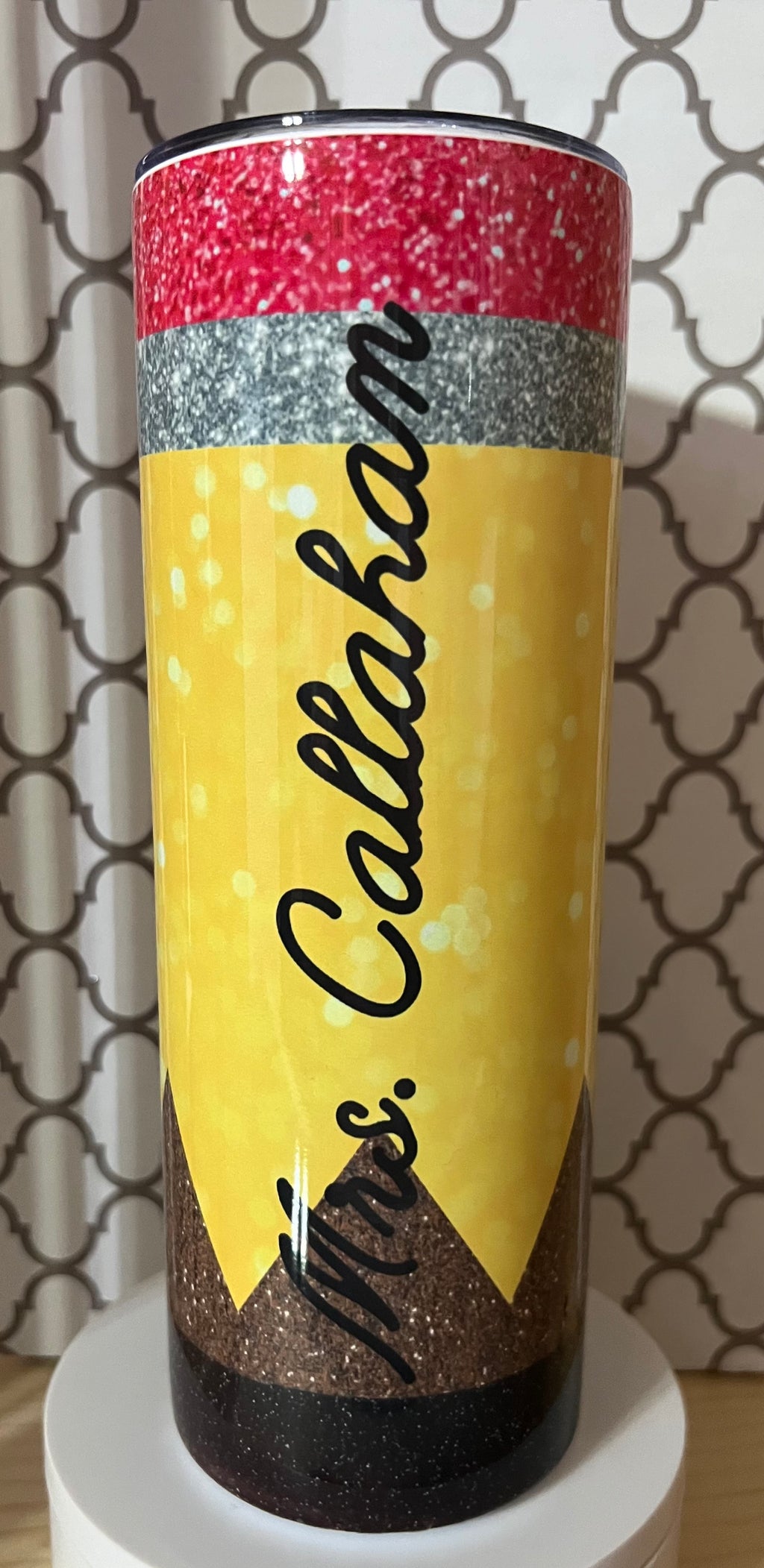 20oz Personalized Teacher Pencil Tumbler – Custom Name Teacher Gift