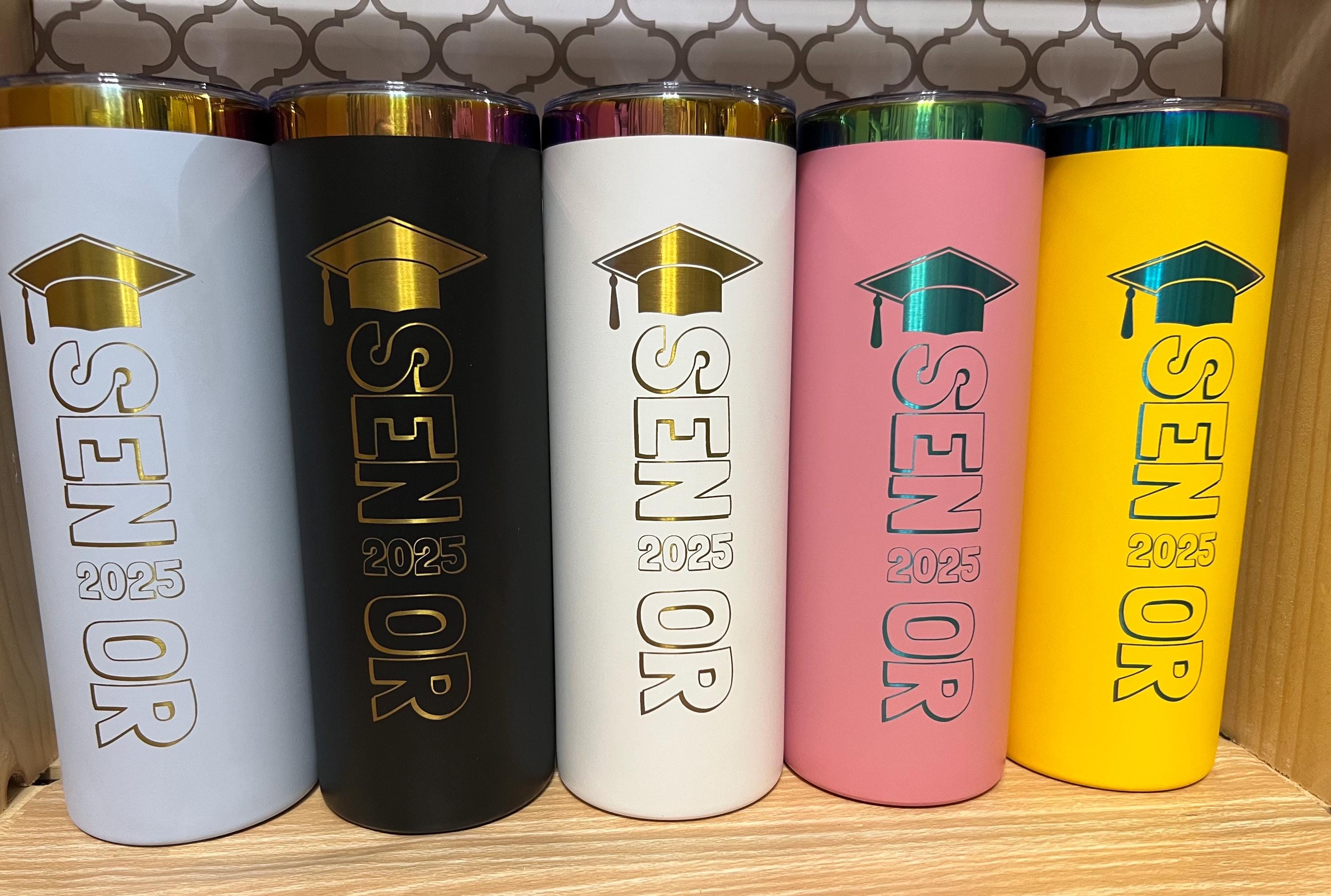 20oz Engraved Senior Graduation Tumbler – Personalized Stainless Steel Travel Cup