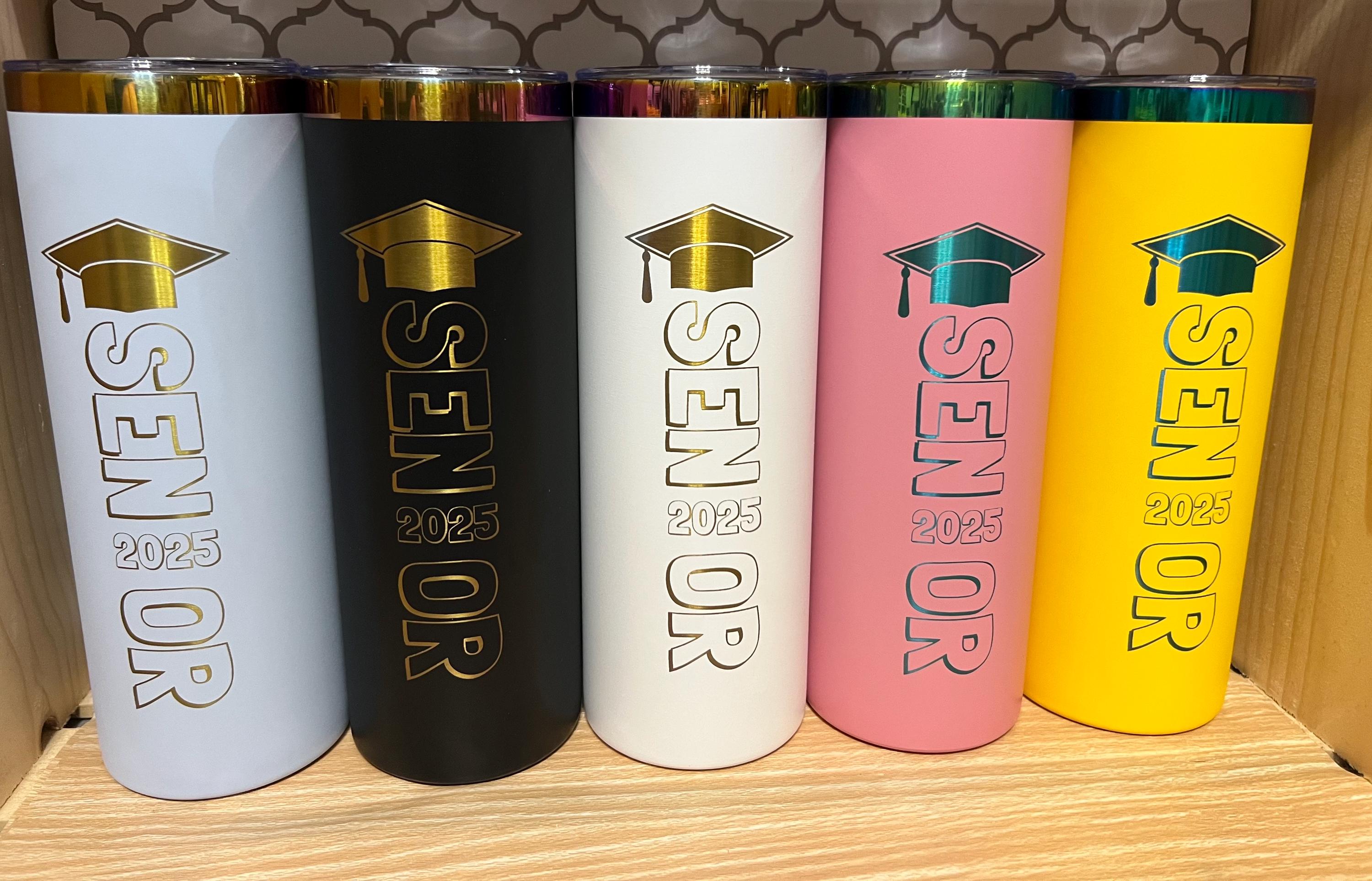 20oz Engraved Senior Graduation Tumbler – Personalized Stainless Steel Travel Cup