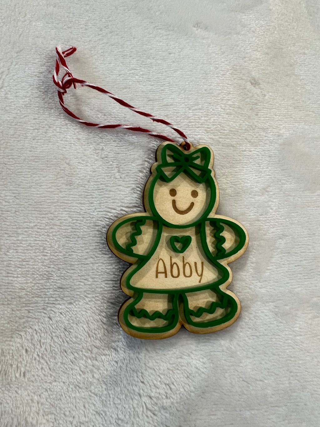 Personalized Gingerbread Ornament – Wood & Acrylic Custom Name Christmas Ornament