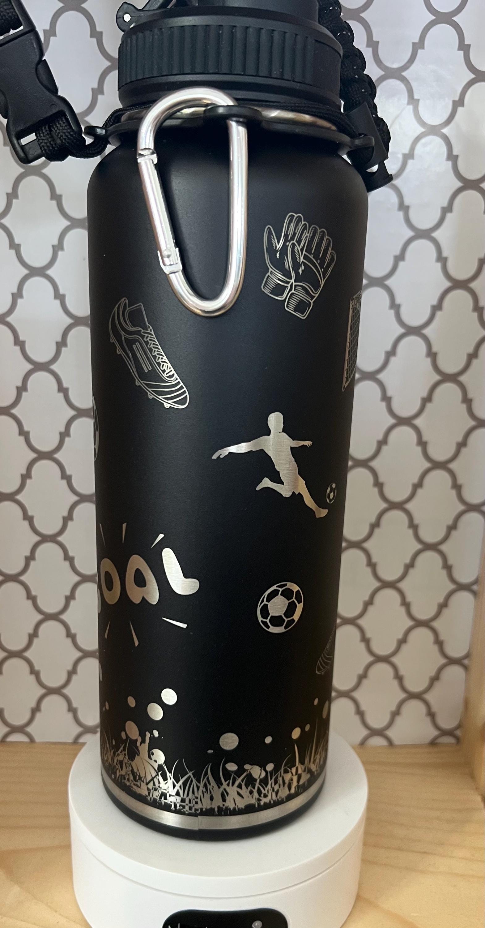 40oz Engraved Soccer Tumbler – Personalized Name Cup – Soccer Coach Gift – Custom Player Water Bottle – Sports Team Gifts
