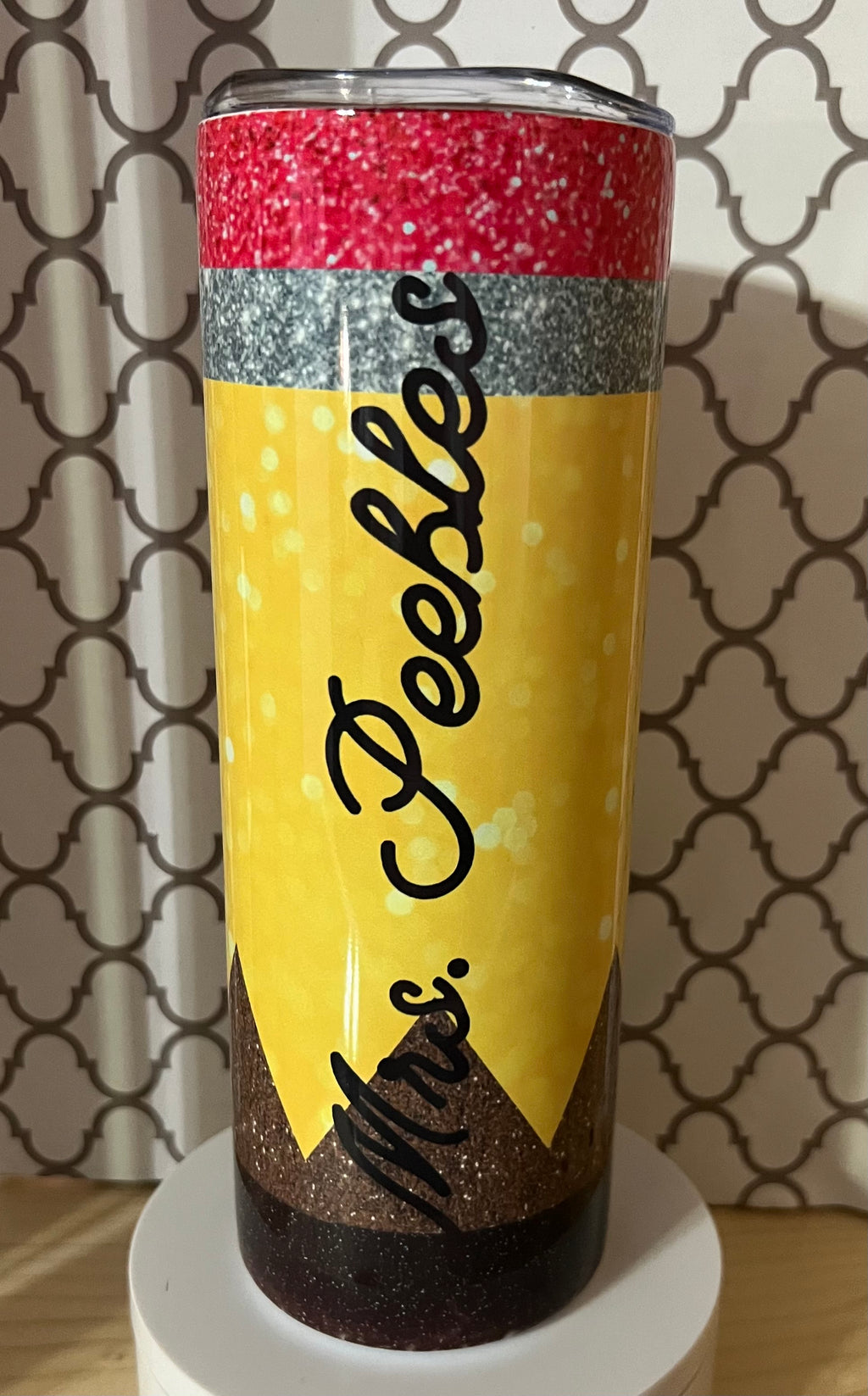 20oz Personalized Teacher Pencil Tumbler – Custom Name Teacher Gift