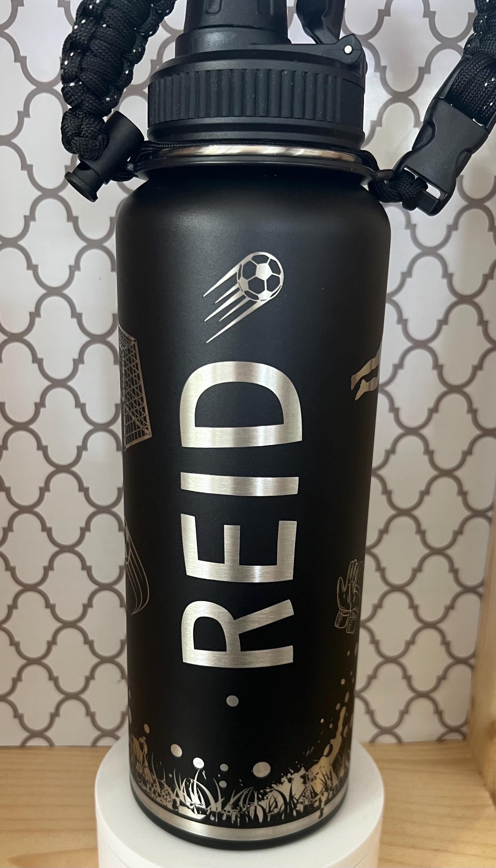 40oz Engraved Soccer Tumbler – Personalized Name Cup – Soccer Coach Gift – Custom Player Water Bottle – Sports Team Gifts