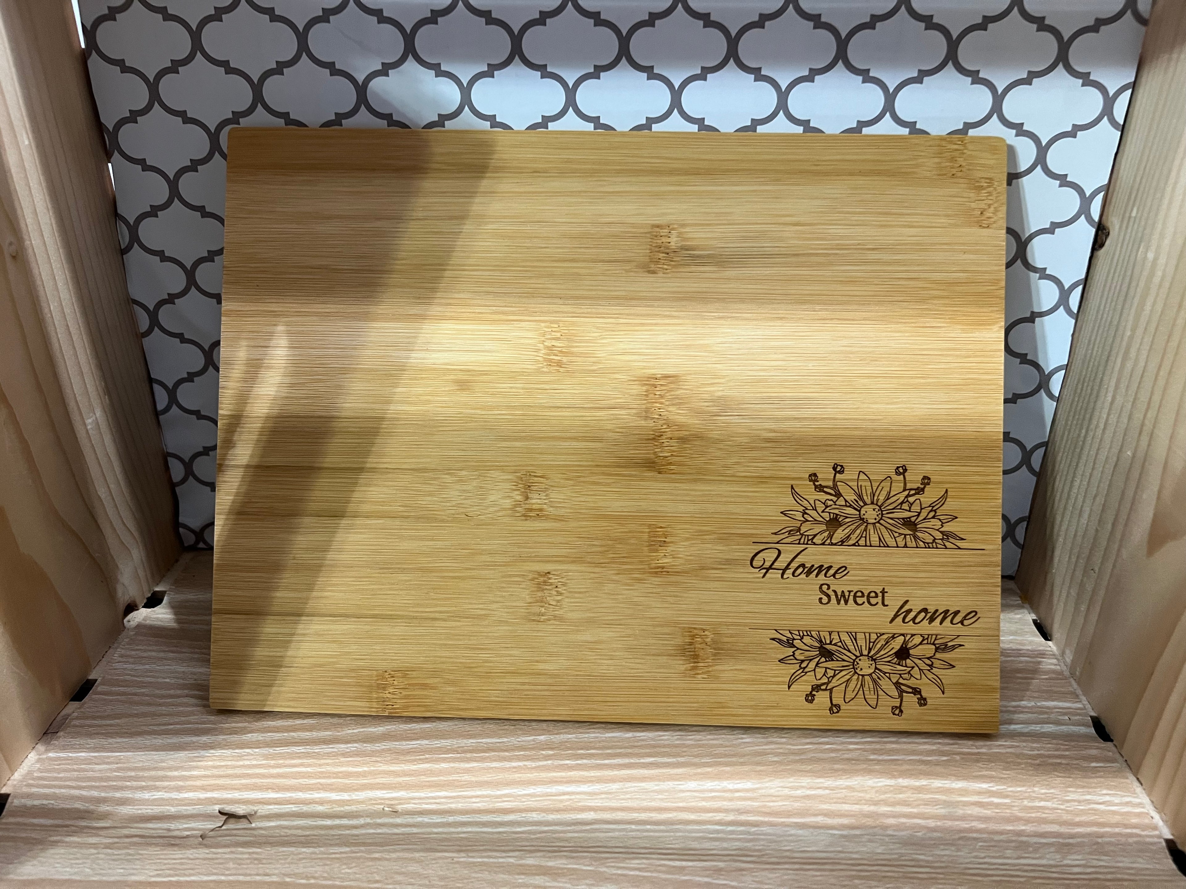 Engraved “Home Sweet Home” Wooden Cutting Board – Housewarming & New Home Gift