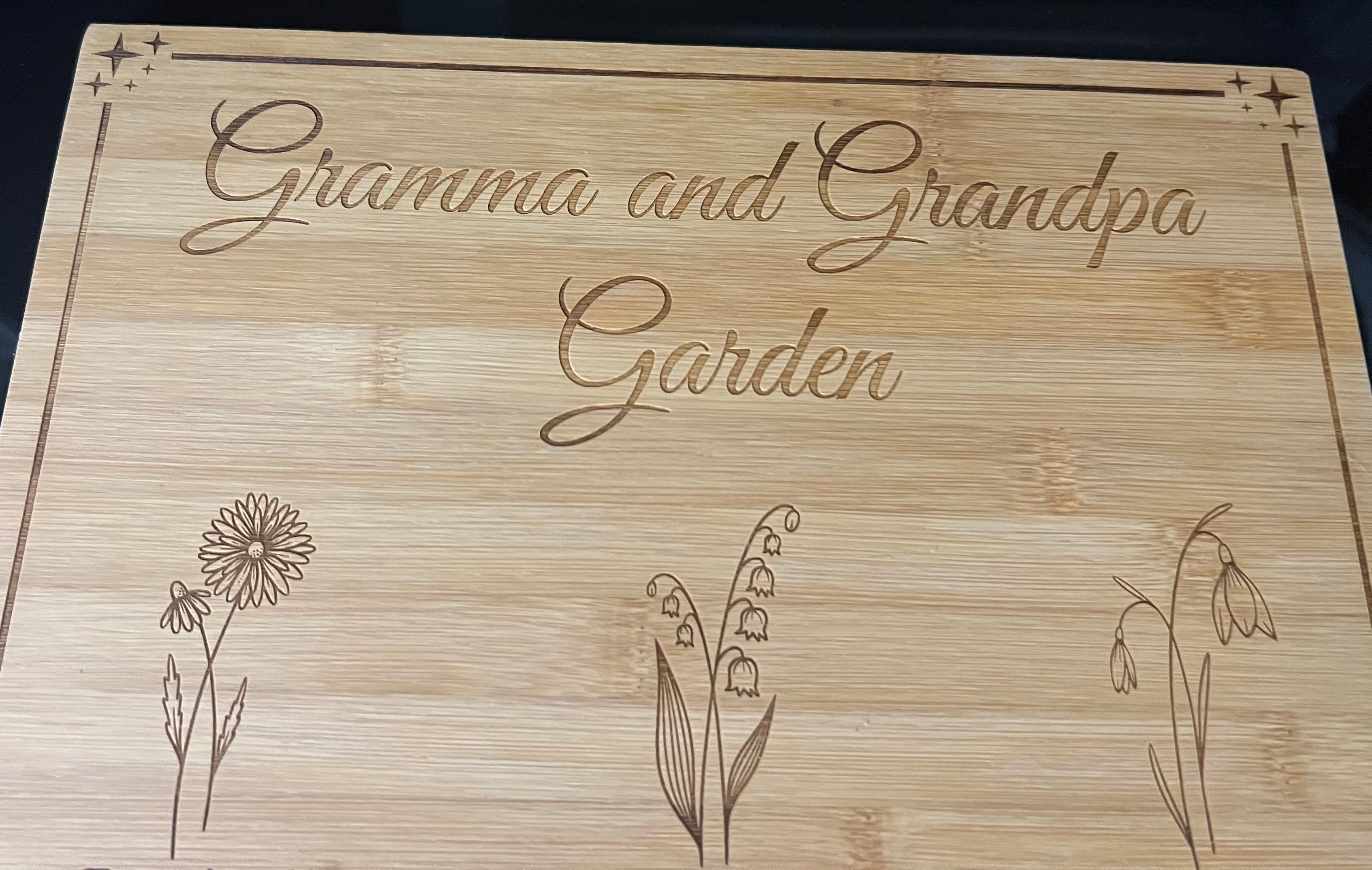 Personalized Grandparent Birth Flower Cutting Board | Custom Grandma or Grandpa Gift with Grandchildren Names