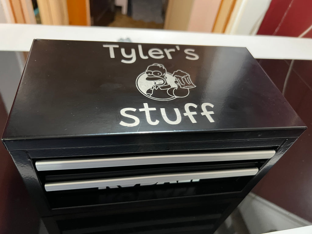 Personalized Engraved Mini Toolbox – 2 Drawer Kobalt Tool Box Organizer