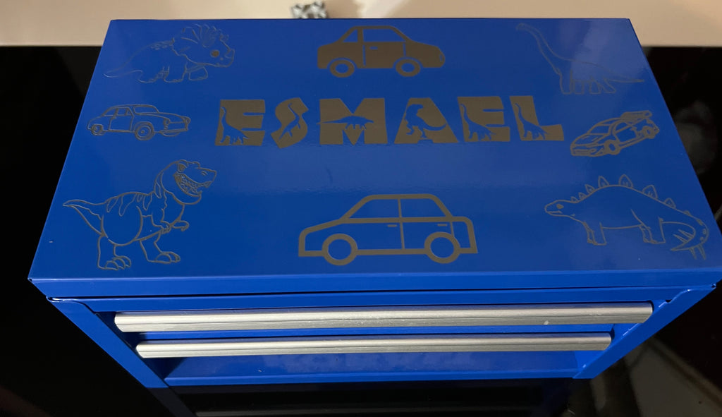 Personalized Engraved Mini Toolbox – 2 Drawer Kobalt Tool Box Organizer