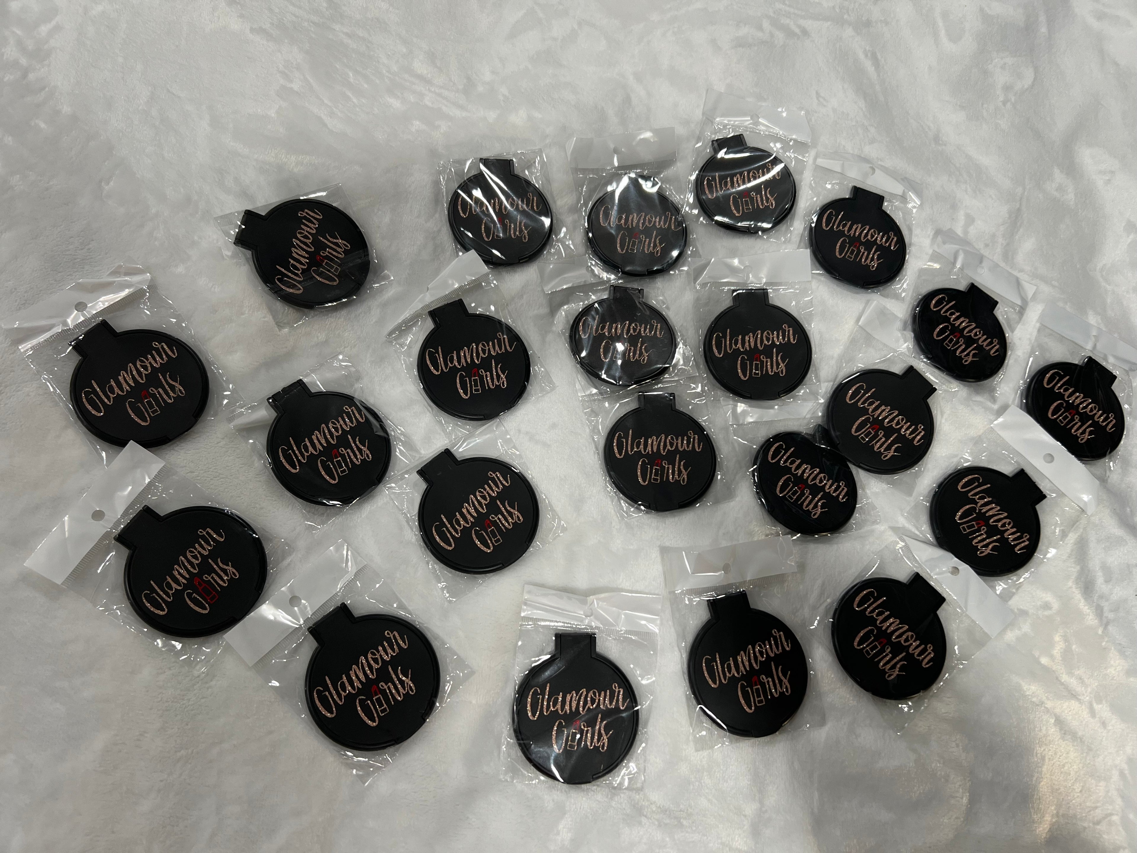 Personalized Mini Folding Mirror – Custom Athlete or Team Name Compact Mirror (2.5")
