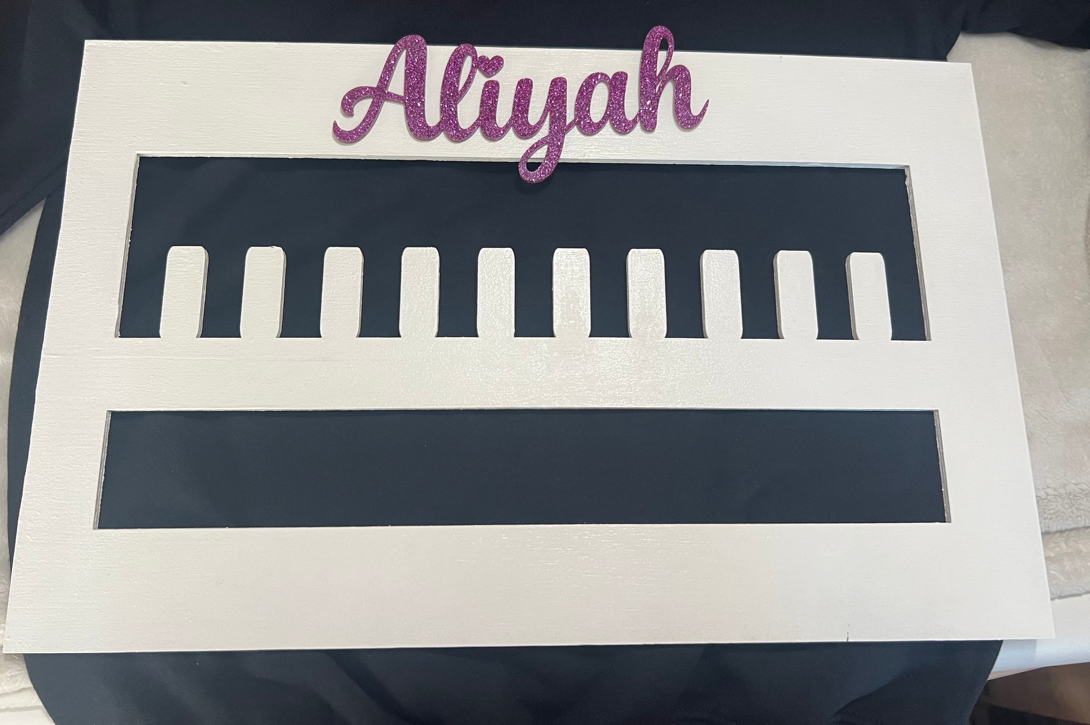 Custom Cheerleading Ring & Medal Holder – 18x11 Wood Display