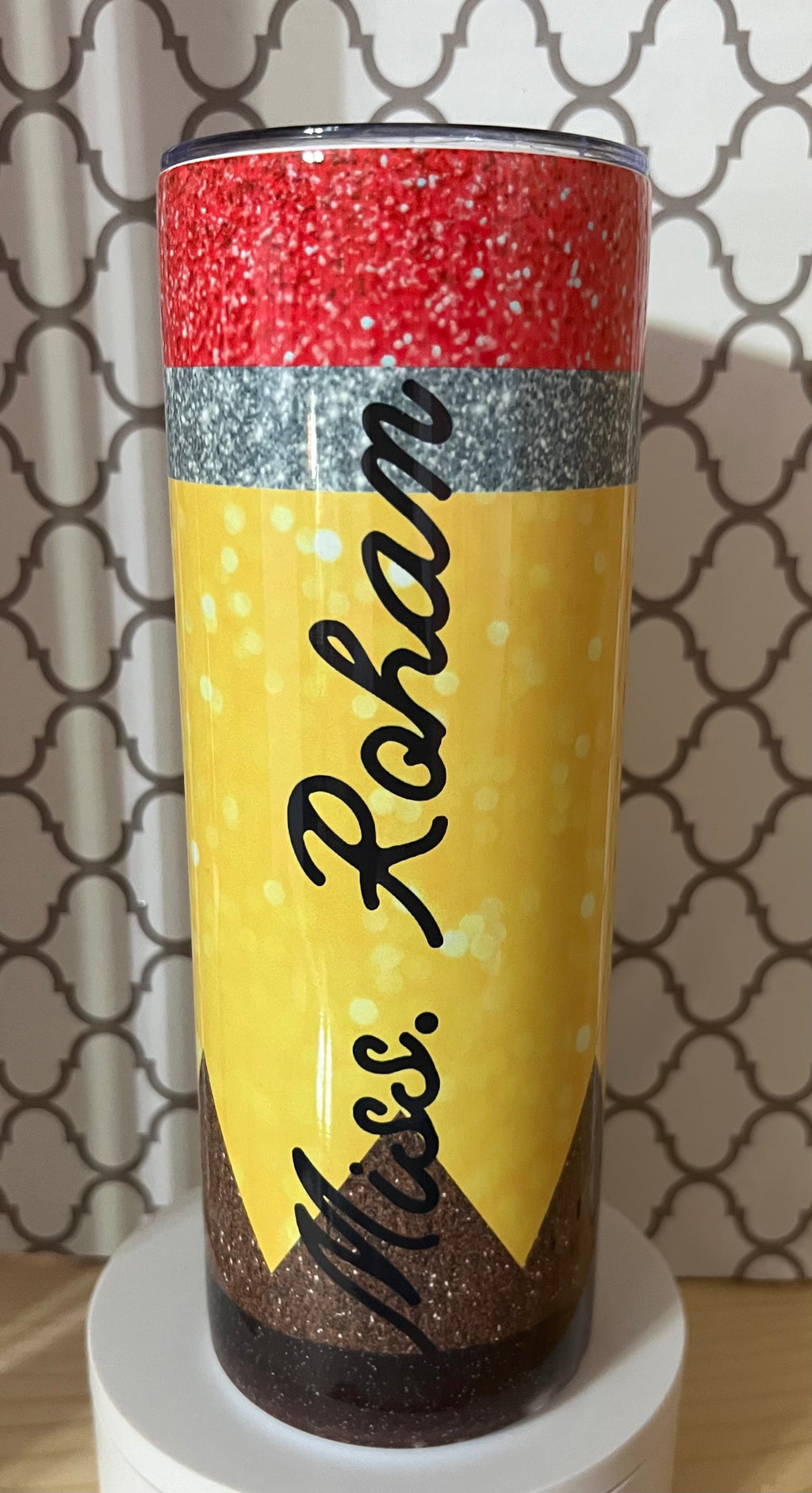 20oz Personalized Teacher Pencil Tumbler – Custom Name Teacher Gift