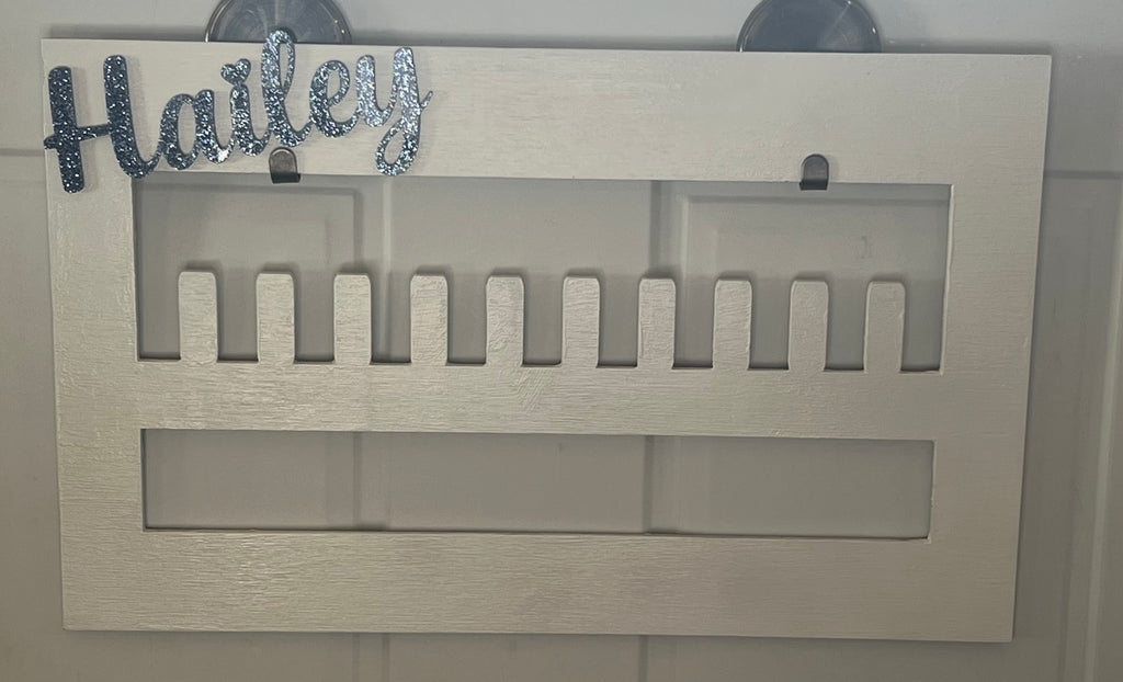 Custom Cheerleading Ring & Medal Holder – 18x11 Wood Display