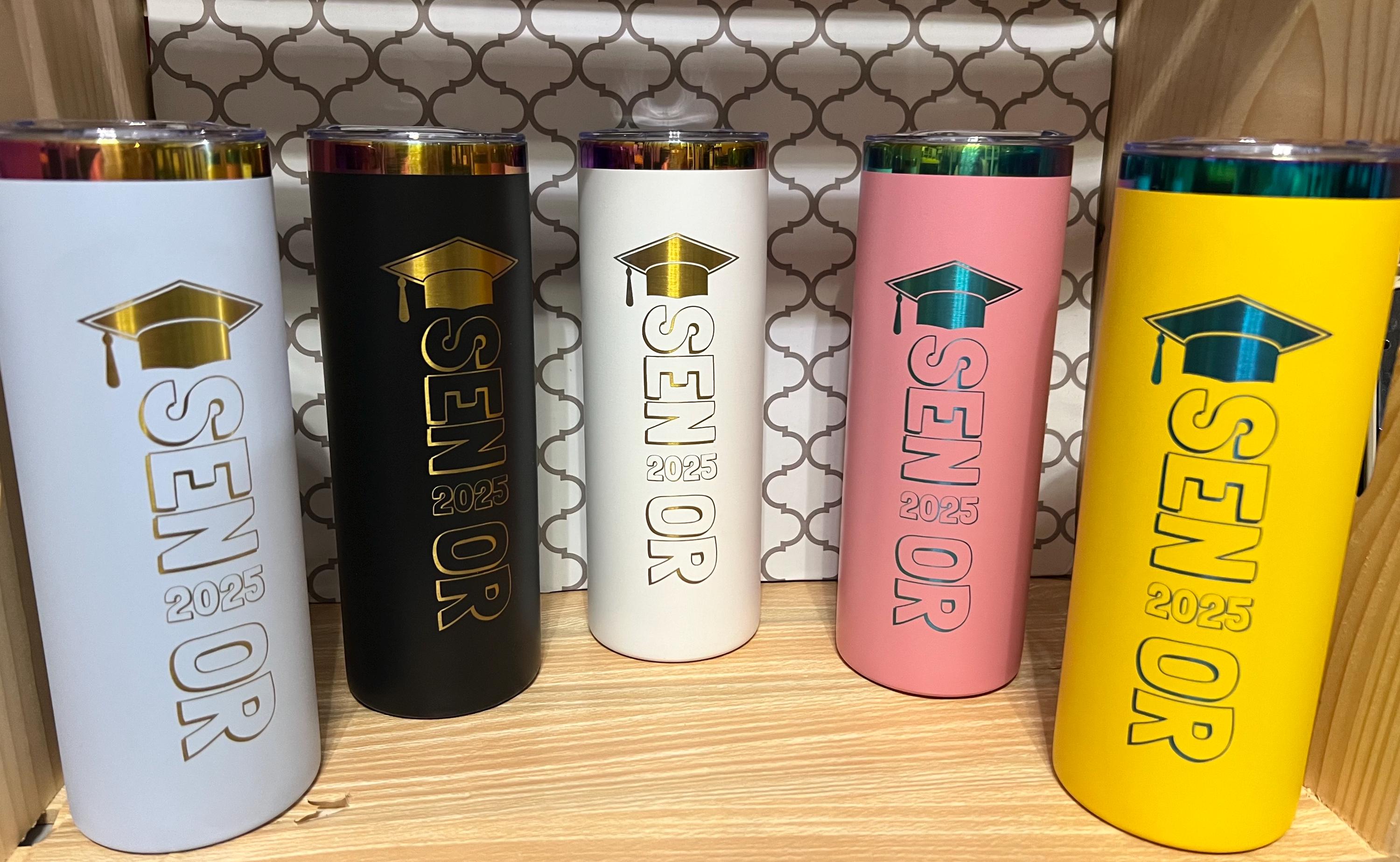 20oz Engraved Senior Graduation Tumbler – Personalized Stainless Steel Travel Cup