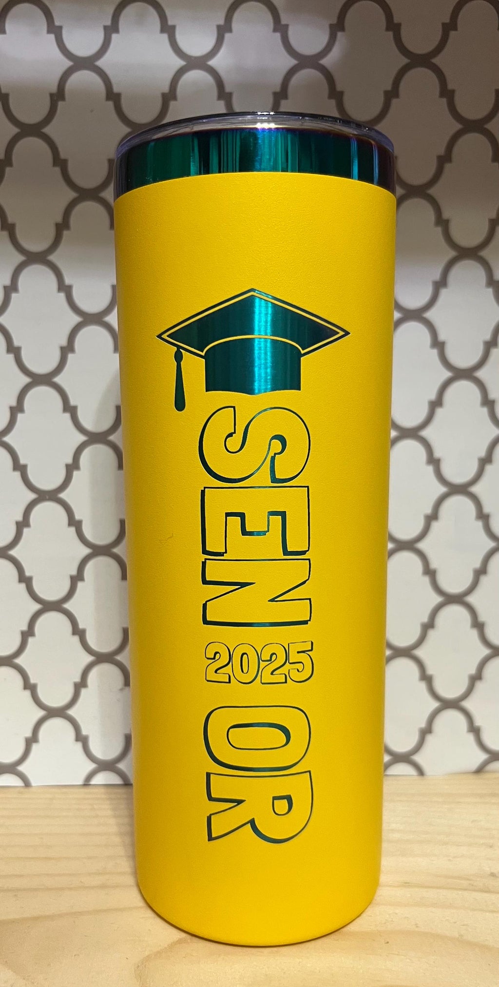 20oz Engraved Senior Graduation Tumbler – Personalized Stainless Steel Travel Cup