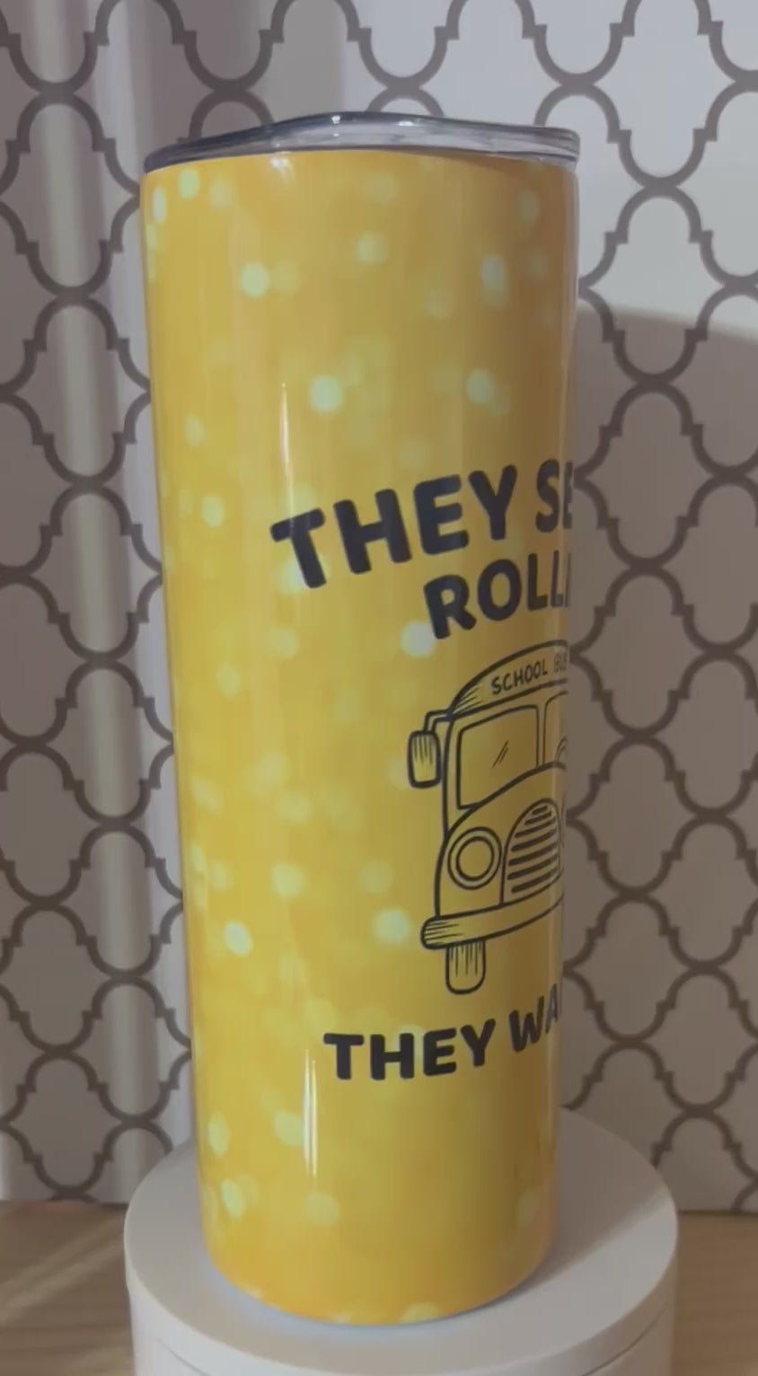 Personalized Bus Driver Tumbler – “They See Me Rollin’” Funny Bus Driver Gift with Name – 20oz Skinny Tumbler