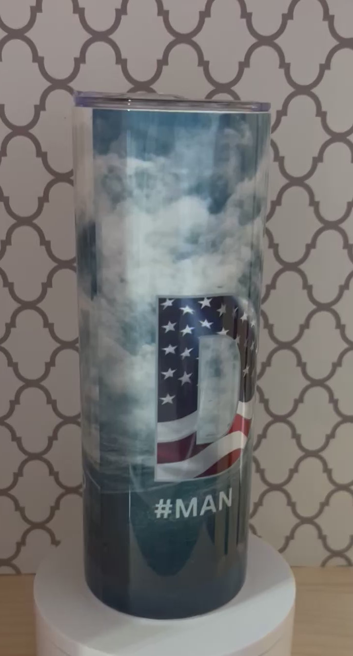 Personalized Dad 20oz Tumbler – Woods, Soldier & American Flag Designs | Man Myth Legend Gift