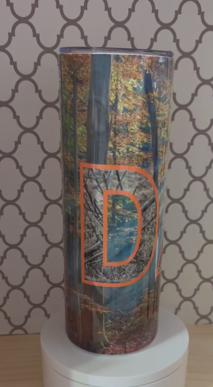 Personalized Dad 20oz Tumbler – Woods, Soldier & American Flag Designs | Man Myth Legend Gift